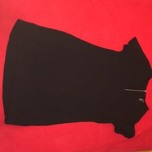 Black v-neck dress with zipper on back